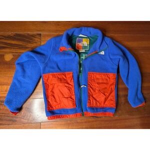 The North Face Fleece Jacket Youth Kids Blue Red Colorblock